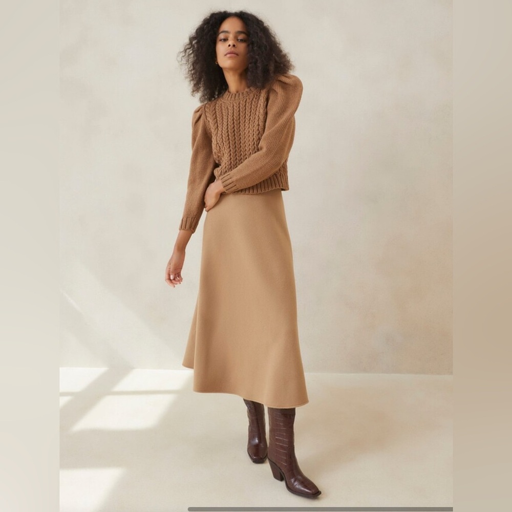 Loeffler Randall Charissa Camel Circle Skirt in medium